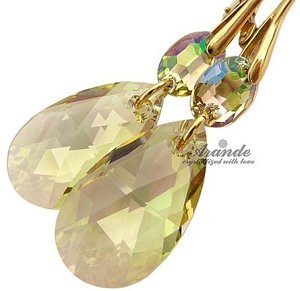 CRYSTALS CRYSTALS *LUMIN GLOSS GOLD* EARRINGS 24K GP STERLING SILVER