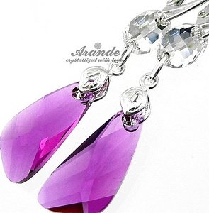 WING LONG EARRINGS CRYSTALS CRYSTALS SILVER