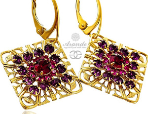 Kryształy Unikat Kolczyki Ruby Gold Certyfikat