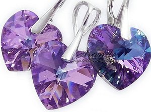 VITRAIL HEART COLORS SET+CHAIN CRYSTALS CRYSTALS