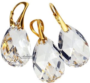 CRYSTALS CRYSTALS EARRINGS+PENDANT CRYSTAL STERLING SILVER GOLD PLATED