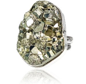 PYRITE BEAUTIFUL RING STERLING SILVER SIZE 10-20 (1) (1)