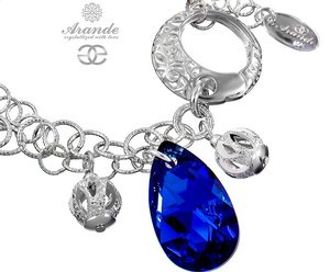 Kryształy piękna bransoletka BLUE COMET SREBRO