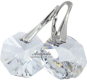 CRYSTALS EARRINGS PENDANT CRYSTAL STERLING SILVER 925