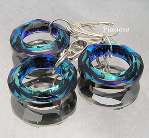 OKAZJA Kryształy komplet BLUE CERTYFIKAT srebro