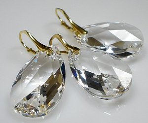 SWAROVSKI piękny komplet Crystal ZŁOCONE