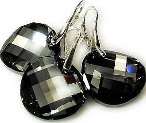 Kryształy NOWE komplet łańcuszek SILVER NIGHT