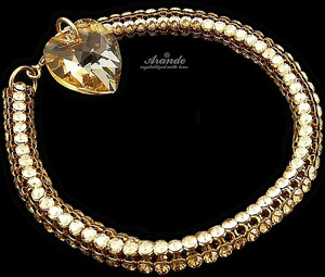 Kryształy Bransoletka Crystallized Golden Heart