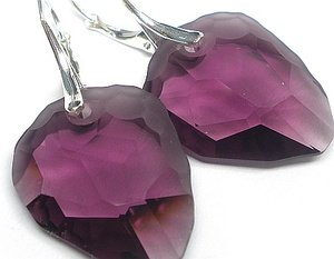 SWAROVSKI piękne kolczyki SREBRO ROCK AMETYST