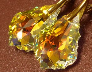 Kryształy 22 Kolczyki pozłacane srebro CERTYFIKAT
