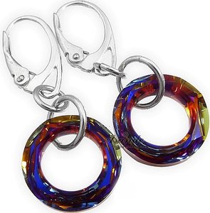VOLCANO RING EARRINGS CRYSTALS CRYSTALS SILVER