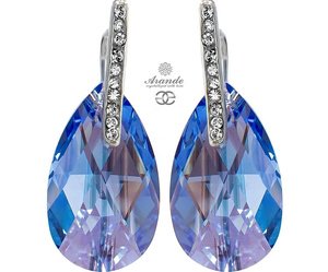 Kryształy ozdobne kolczyki SAPPHIRE SHIMMER SREBRO