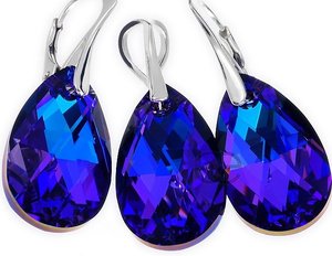 CRYSTALS EARRINGS PENDANT HELIO SILVER 925