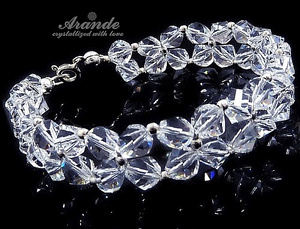 Bransoletka Kryształy Ślubna Crystal Helix Srebro