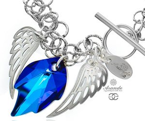 Kryształy bransoletka ANGEL WING BERMUDA SREBRO CERTYFIKAT