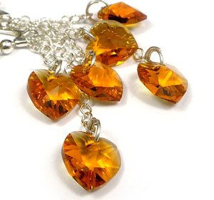 Swarovski długie kolczyki Srebro Topaz CERTYFIKAT