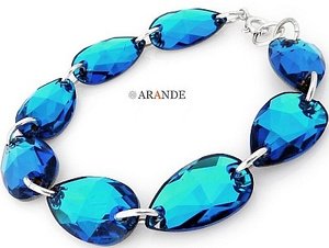 Kryształy Elegancka Bransoletka Bermuda Blue