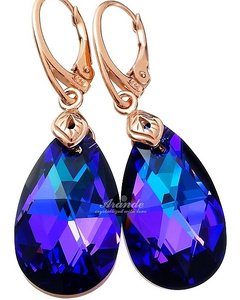 CRYSTALS BEAUTIFUL EARRINGS HELIO ROSE GOLD SILVER 925