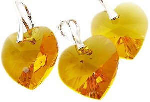 Nowe Kryształy Piękny Komplet Sunflower Srebro