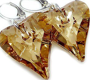 Kryształy piękne kolczyki GOLDEN HEART NOWE!
