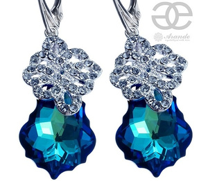 Kryształy Special Kolczyki Bermuda Blue Srebro