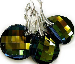 SWAROVSKI UNIKAT kolczyki wisiorek TABAC TWIST