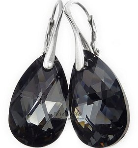 EARRINGS CRYSTALS CRYSTALS *SILVER NIGHT* STERLING SILVER CERTIFICATE HANDMADE