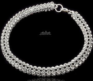 CRYSTALS UNIQUE BEAUTIFUL BRACELET CRYSTALLIZED STERLING SILVER 925
