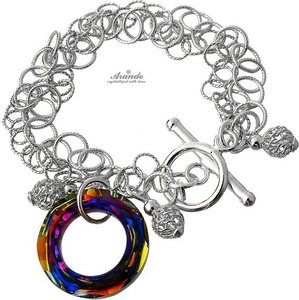 CRYSTALS BEAUTIFUL BRACELET VOLCANO RING STERLING SILVER