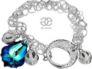 Kryształy piękna bransoletka BERMUDA BLUE SREBRO