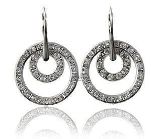 CRYSTALS CRYSTALS EARRINGS *SENSATION* STERLING SILVER 925 CERTIFICATE HANDMADE