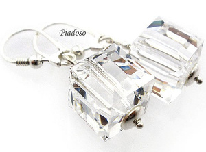 Kryształy Cubes Kolczyki Crystal Srebro