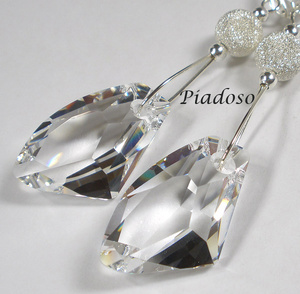 Kryształy Piękne Długie Kolczyki Srebro Crystal