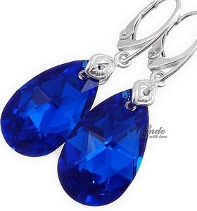 BLUE COMET EARRINGS NEW CRYSTALS CRYSTALS SILVER