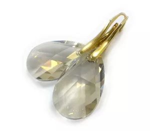 Kryształy Piękne Pozłacane Kolczyki Silver Shade
