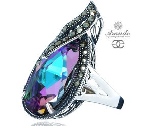 CRYSTALS RING VITRAIL ADMIRE STERLING SILVER