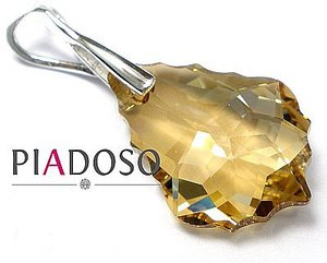 CRYSTALS BEAUTIFUL PENDANT GOLD BAROQUE STERLING SILVER
