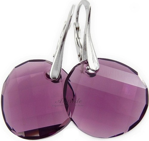 Kryształy Piękne Kolczyki Amethyst Twist Srebro