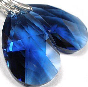 Kryształy Piękne Kolczyki Sapphire Certyfikat