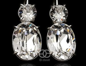 Kryształy piękne kolczyki CRYSTAL ORYGINAŁ SREBRO