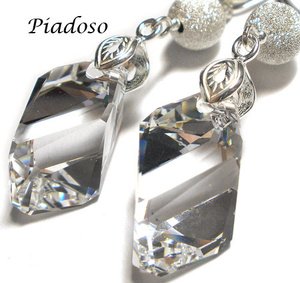 Kryształy piękny ozdobny komplet SREBRO CRYSTAL