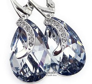 CRYSTALS CRYSTALS *COMET SENTI* UNIQUE EARRINGS STERLING SILVER CERTIFICATE