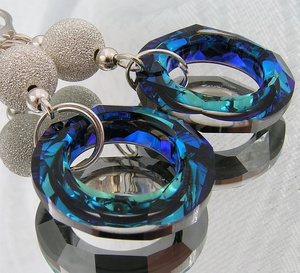 Kryształy piękne kolczyki DIAMOND RING KOLORY