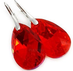 Najnowsze! Kryształy Piękne Kolczyki Czerwone