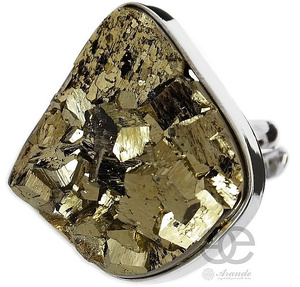PYRITE BEAUTIFUL RING STERLING SILVER SIZE 10-20 
