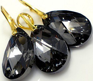 SWAROVSKI NOWOŚĆ komplet NIGHT ZŁOTE SREBRO