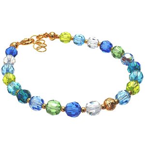 Kryształy Przepiękna Bransoletka Crystals Ocean Spring Złote Srebro