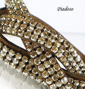 CRYSTALS BEAUTIFUL BRACELET GOLDEN CRYSTALLIZED MESH ALCANTARA CERTIFICATE