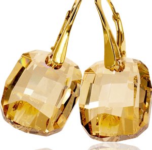 NOWE Kryształy piękne kolczyki GOLDEN GRAPHIC GOLD ZŁOTE SREBRO
