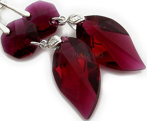 Nowe! Kryształy Piękne Kolczyki Ruby Jolie